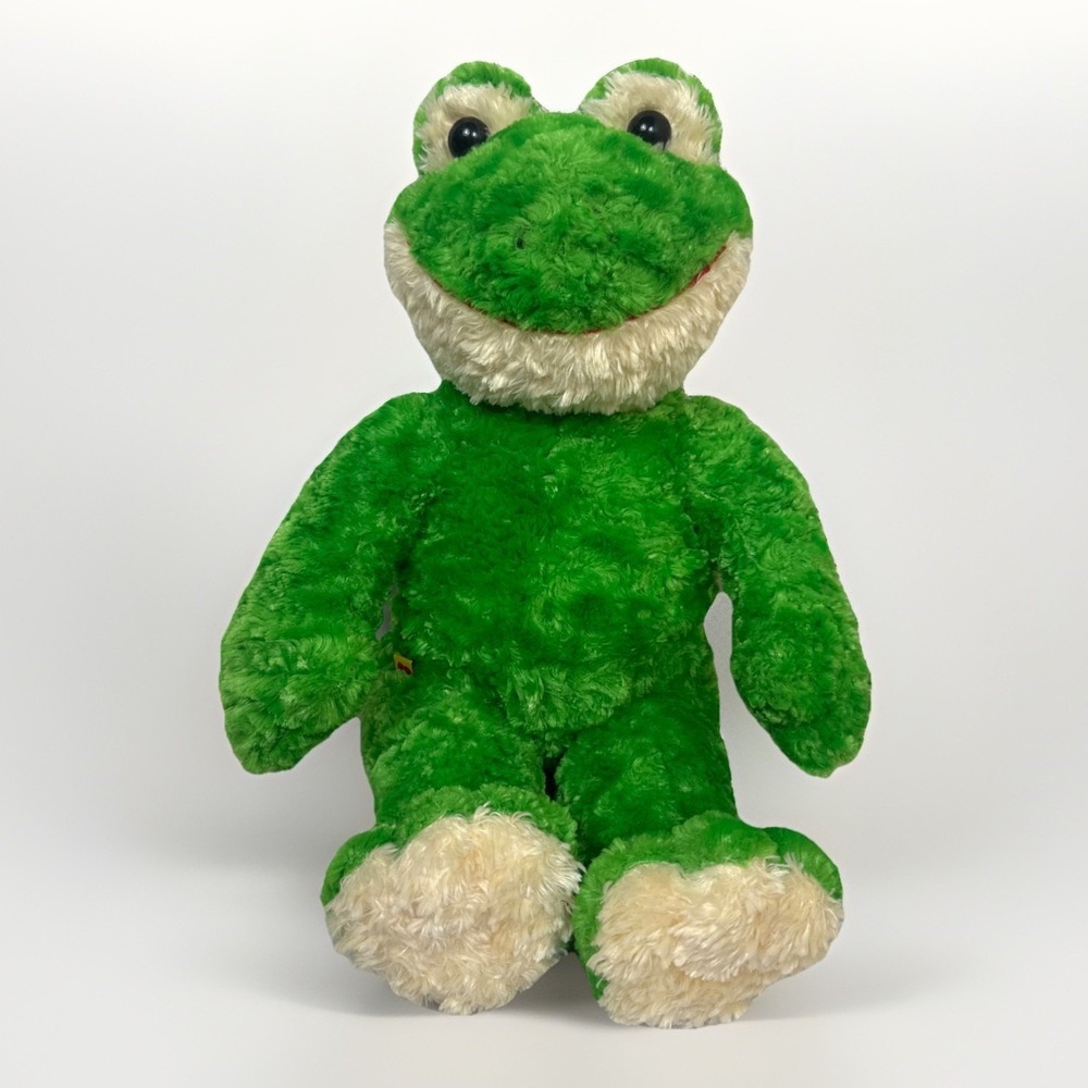 Retired Vintage 2004 Build a Bear Friendly Green Frog 18" Plush Stuffed Animal